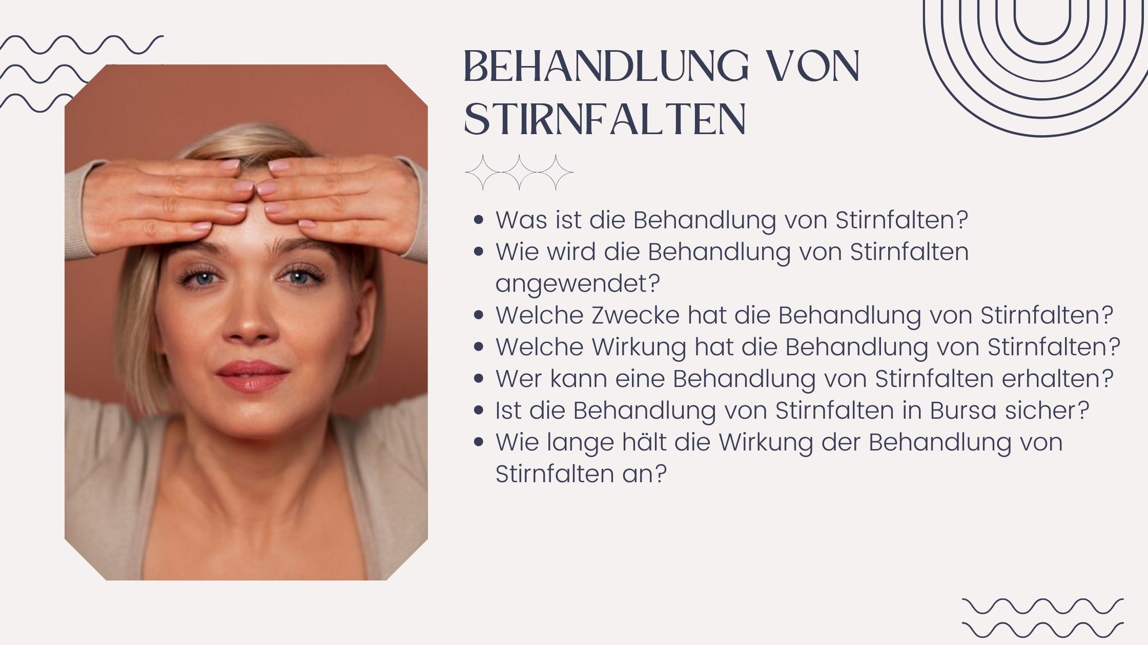 Behandlung von Stirnfalten