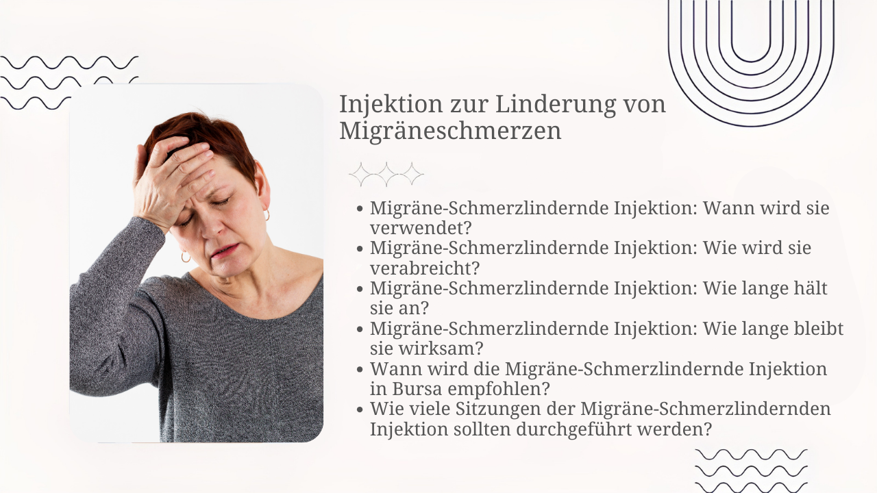 Injektion zur Linderung von Migräneschmerzen